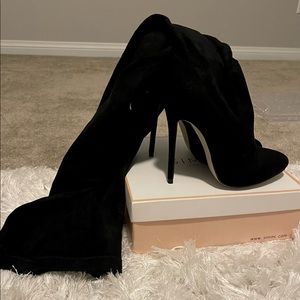 Simmi London Black Suede Over Knee Boots